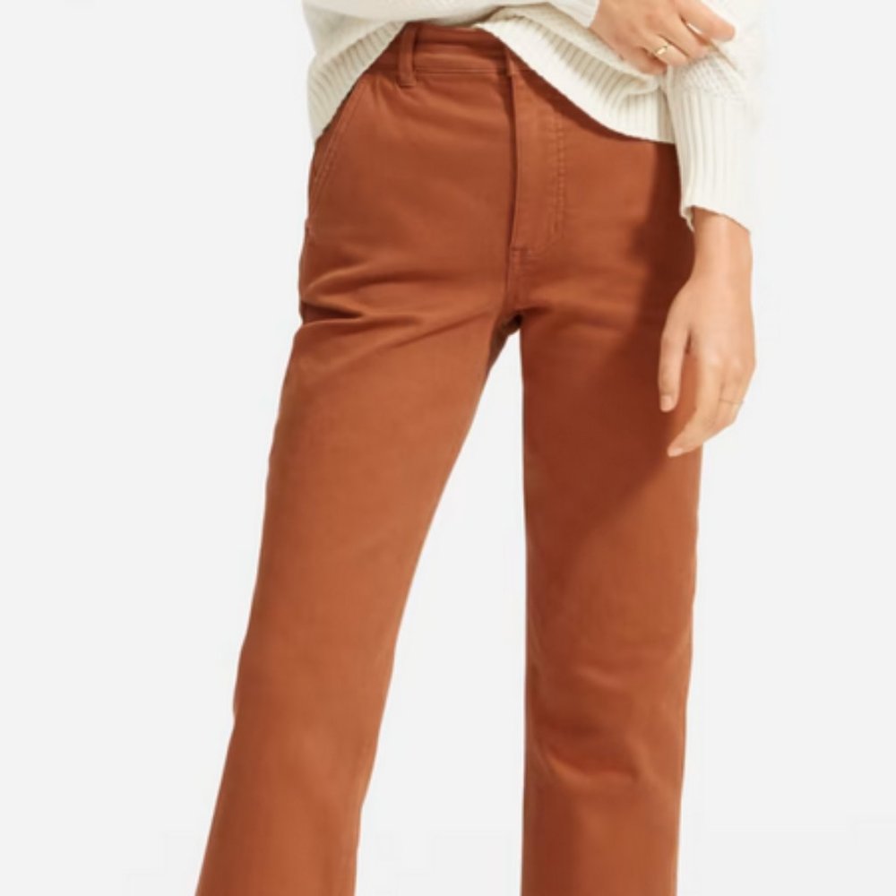 Everlane's Straight-Leg Crop Pant, size 00 in cocoa brown